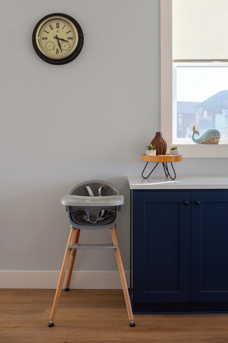 High chair available for little ones—easy to pull into any room.