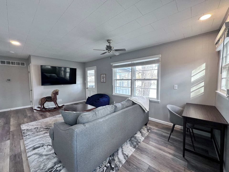 Spacious 2nd Floor Living Area with Cozy Queen Sofa Sleeper & water views