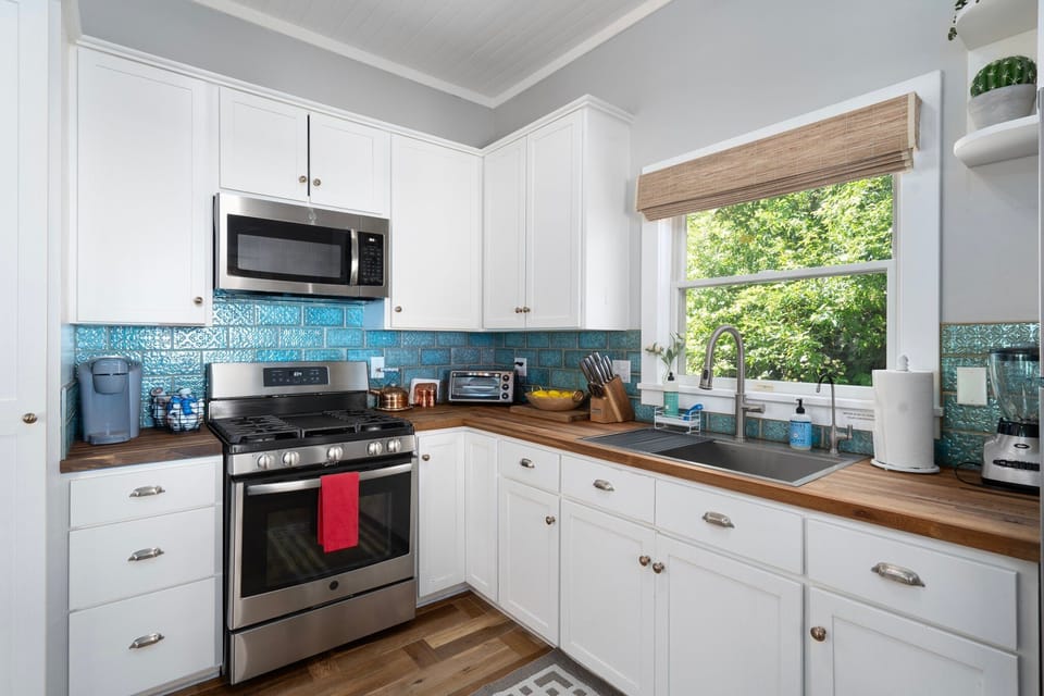 Filtered water in the kitchen for your use.