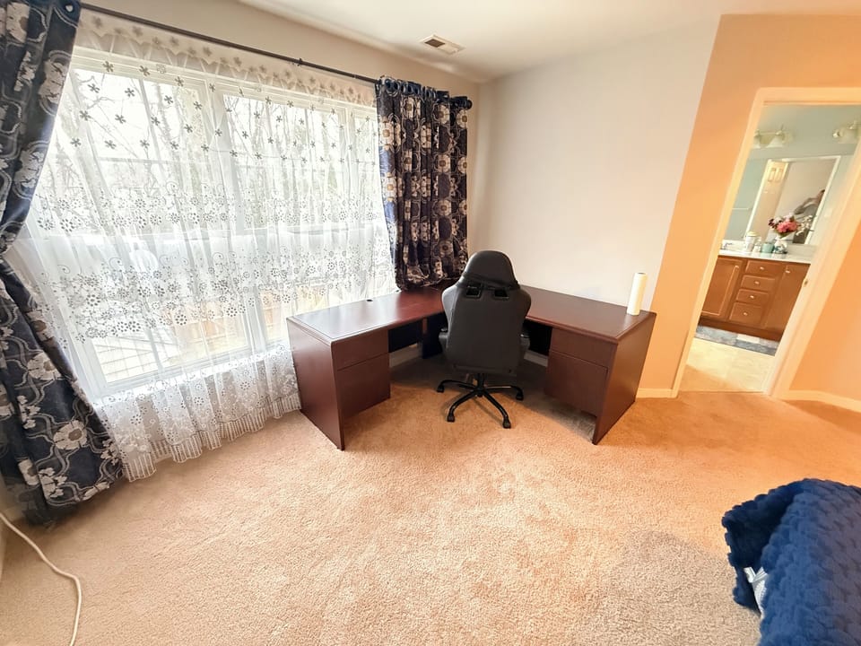 Work space in the master bedroom