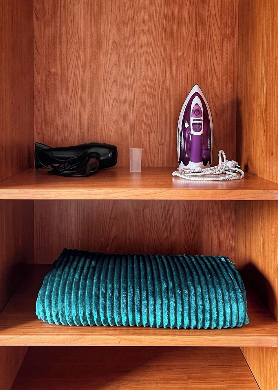 Hairdryer, Iron, and an extra Blanket.