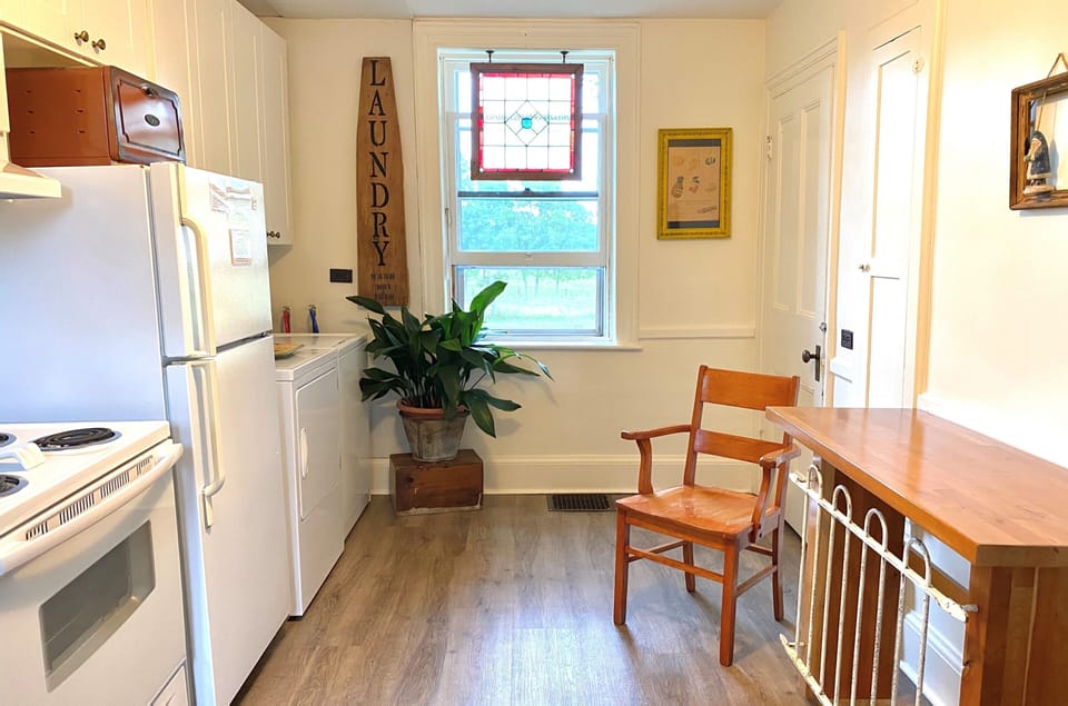 Kitchen; full size, fridge stove, washer, dryer