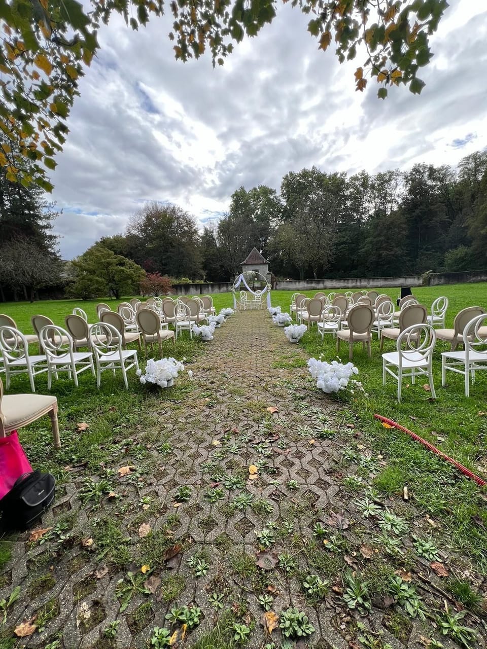 Outdoor banquet area