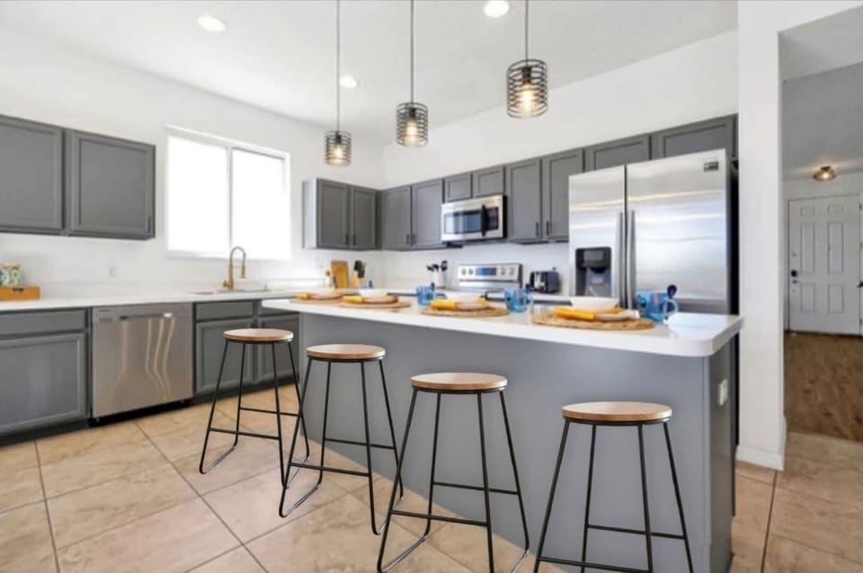 Full kitchen with modern appliances