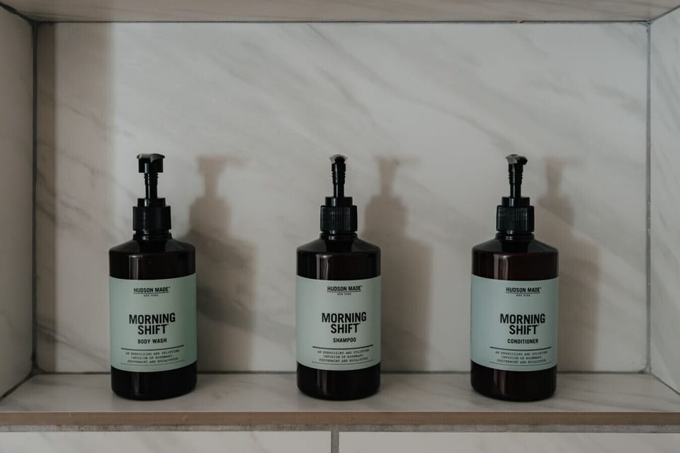 Thoughtfully Curated Luxury Toiletries – High-quality Hudson Made bath products ensure an indulgent experience, offering natural and refreshing scents to elevate your stay.