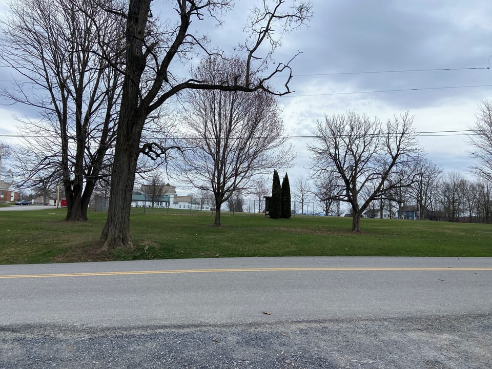 View facing east - town green and ball field.