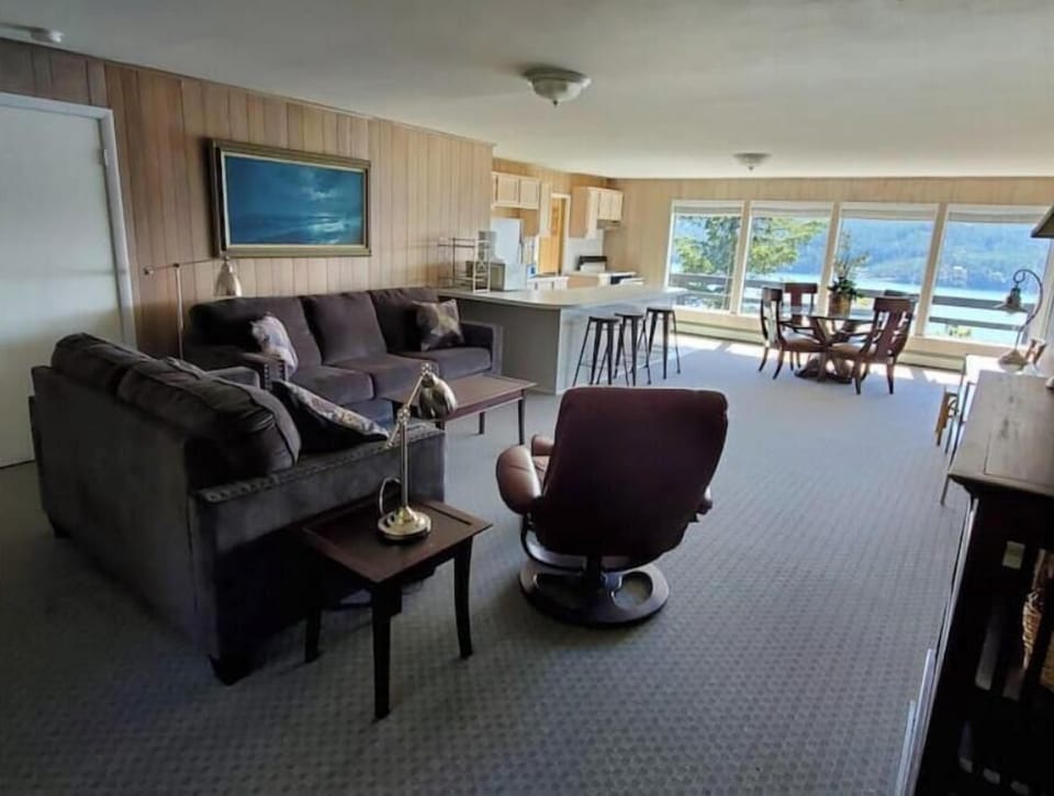 Lower Level
 Living room, dining area has view.