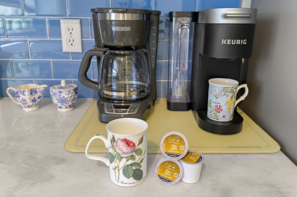 Kitchen with Standard Coffee Maker and Keurig
