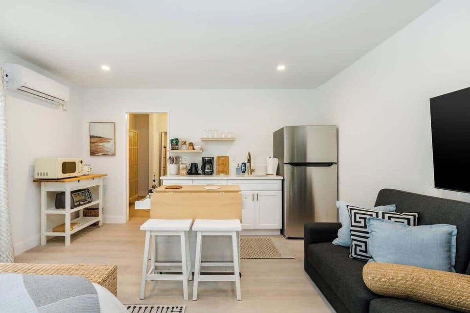 Kitchenette equipped with essentials.  