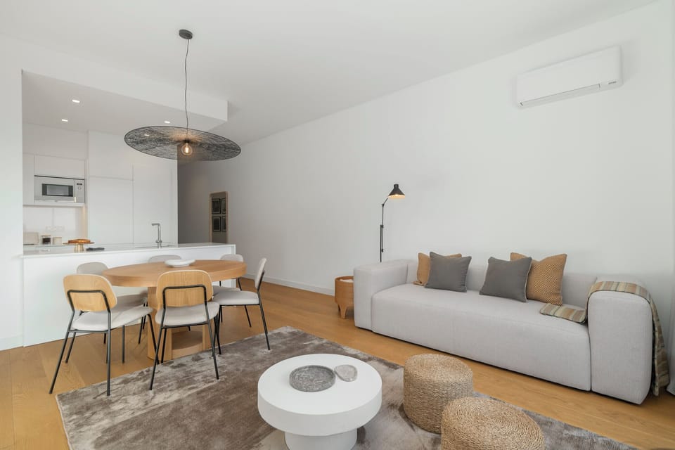 Living room and dining room