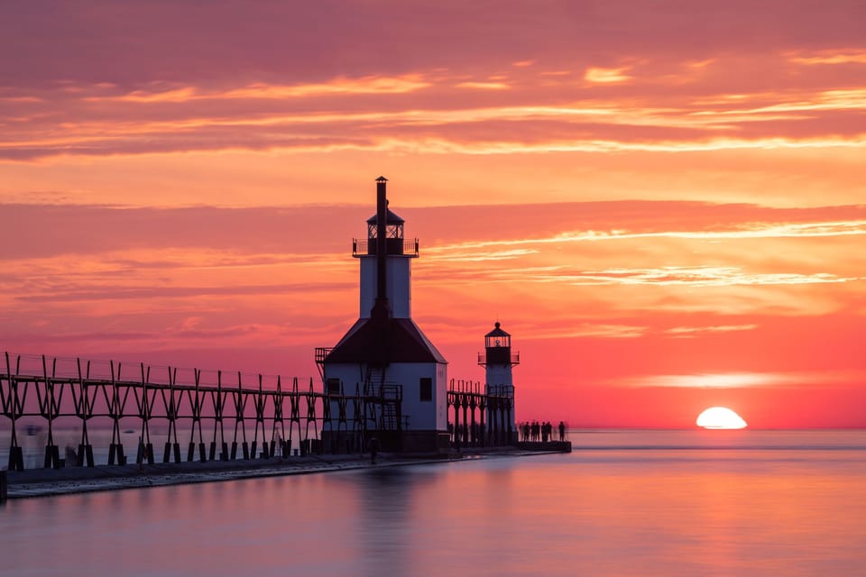 The St. Joseph Lighthouse from Tiscornia Beach.  