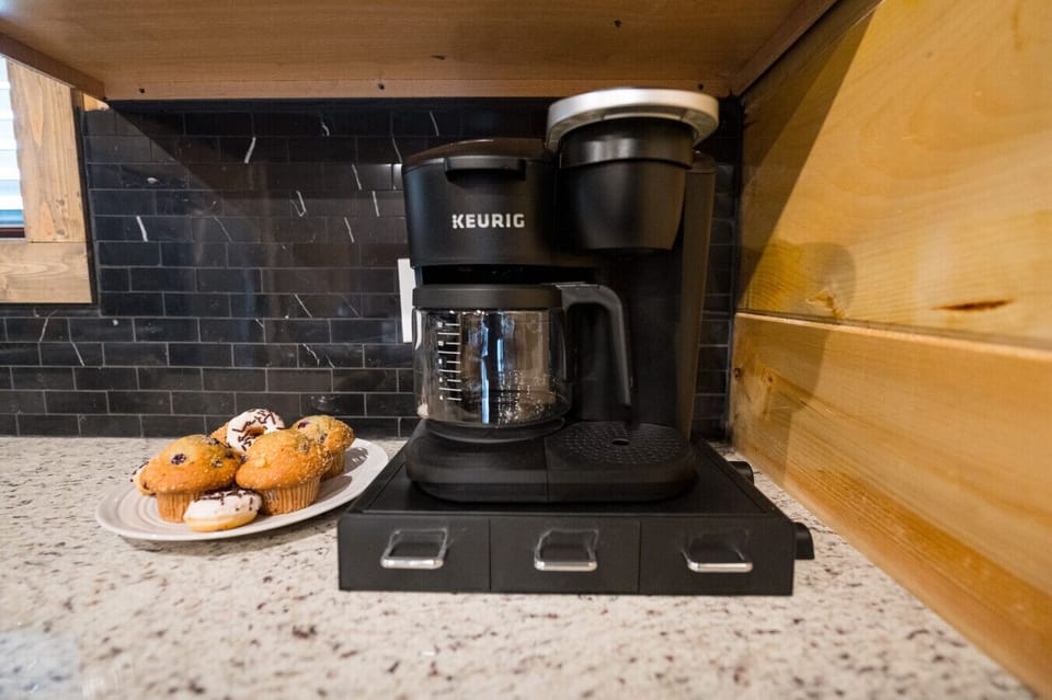 Your kitchen offers a Keurig coffee machine with complimentary coffee!