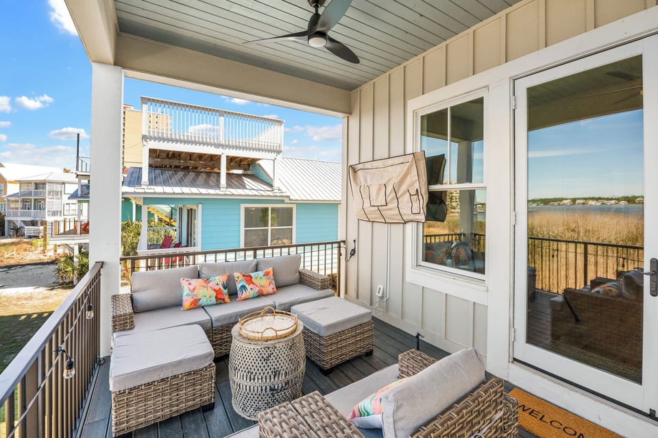 luxury balcony setting with views