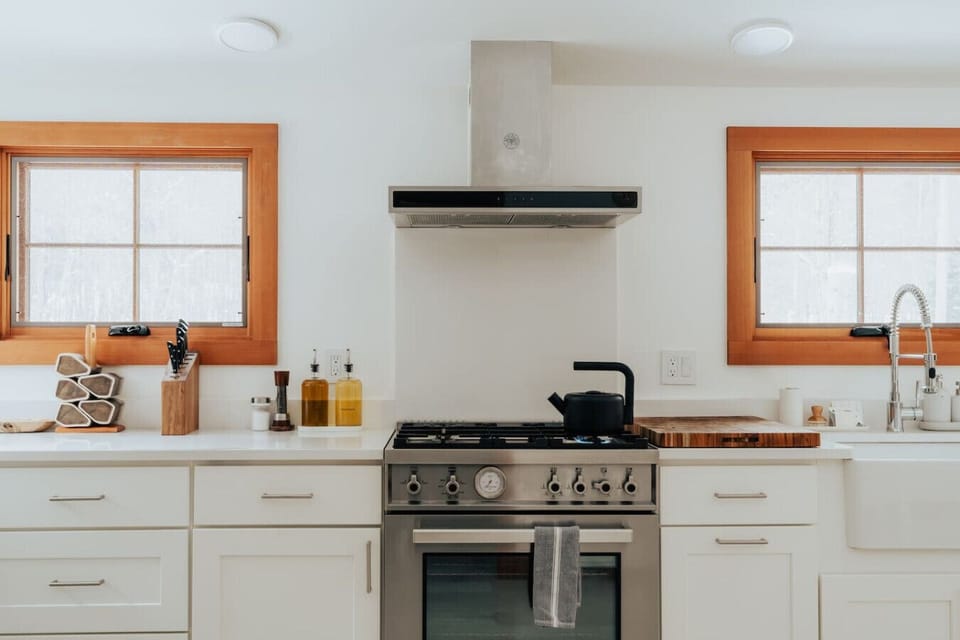 kitchen amenities featuring a Bertazzoni cooking range