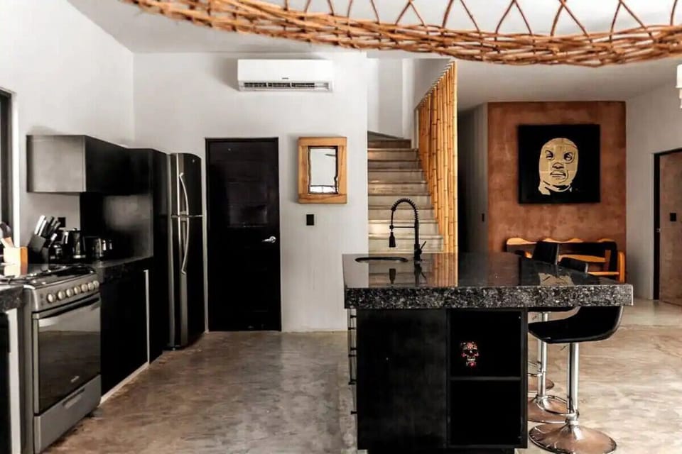 Your fully-equipped kitchen, kept clean every day by your housekeeper, Betty.