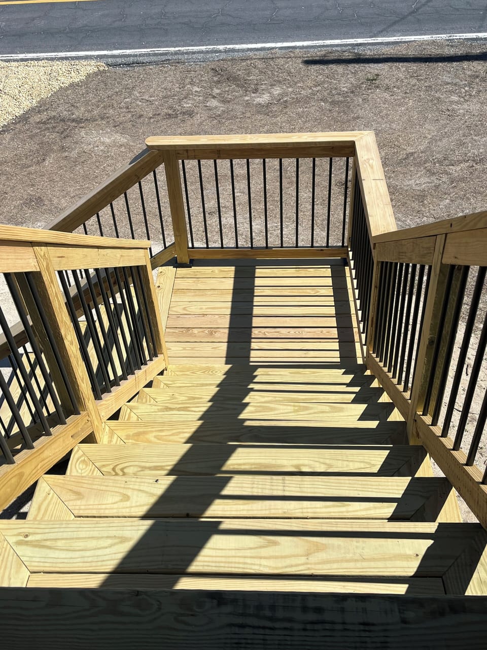 Looking down front steps