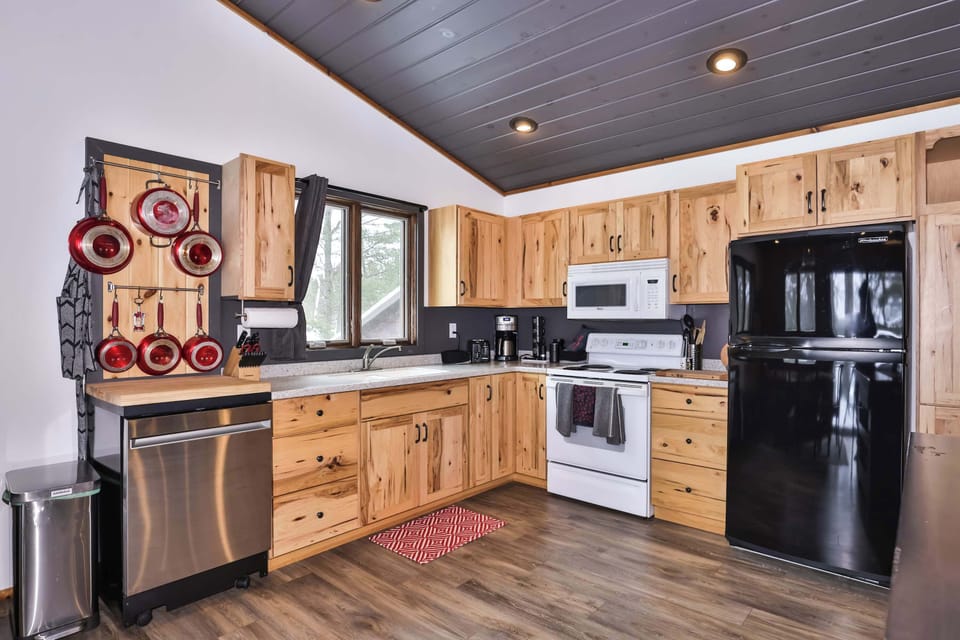 Kitchen is on upper floor