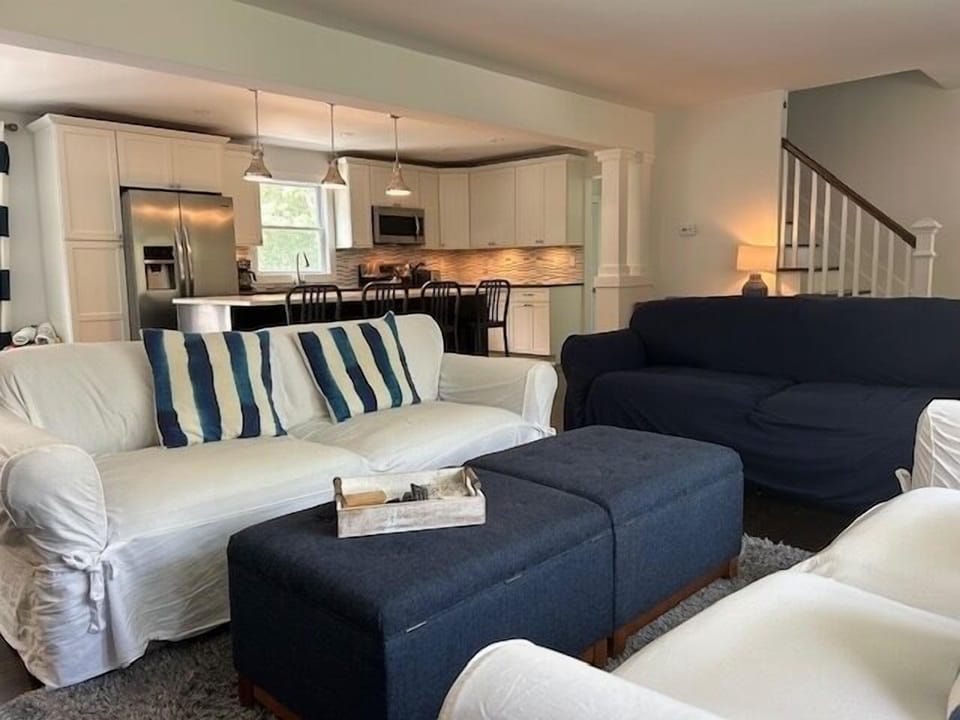 Open floor plan with living dining and kitchen