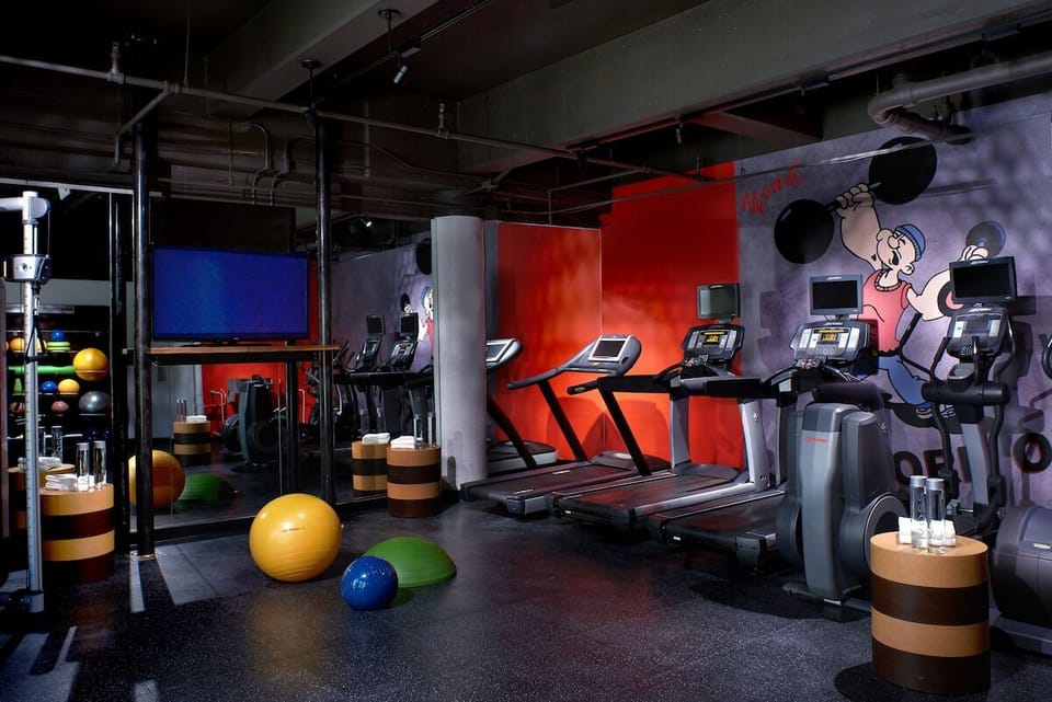 Recharge your energy with a workout in the modern gym.