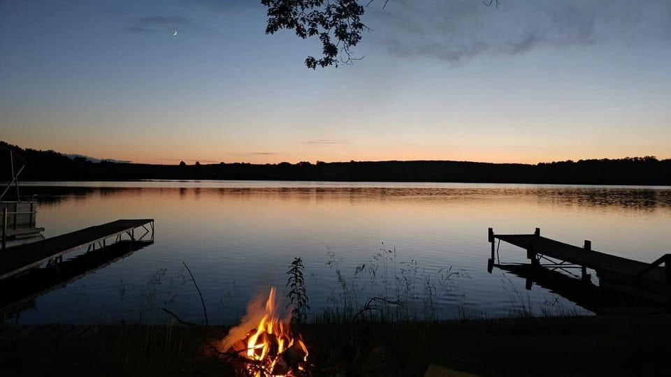 A campfire, some loons and a gorgeous sunset. What could be more relaxing?