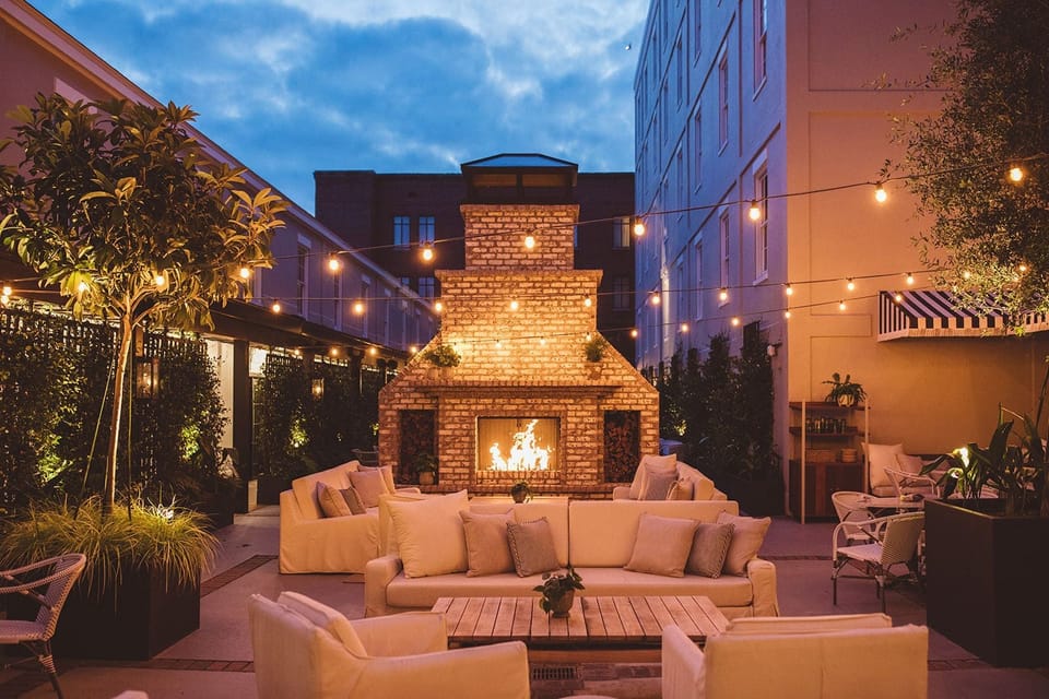 Evening ambiance at its finest, with the glow of the fireplace and twinkling lights setting the stage for unforgettable moments.
