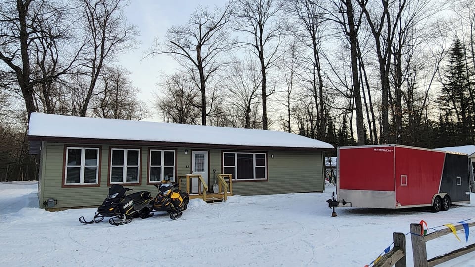 Plenty of room for a trailer and your snowmobiles (in the winter) 