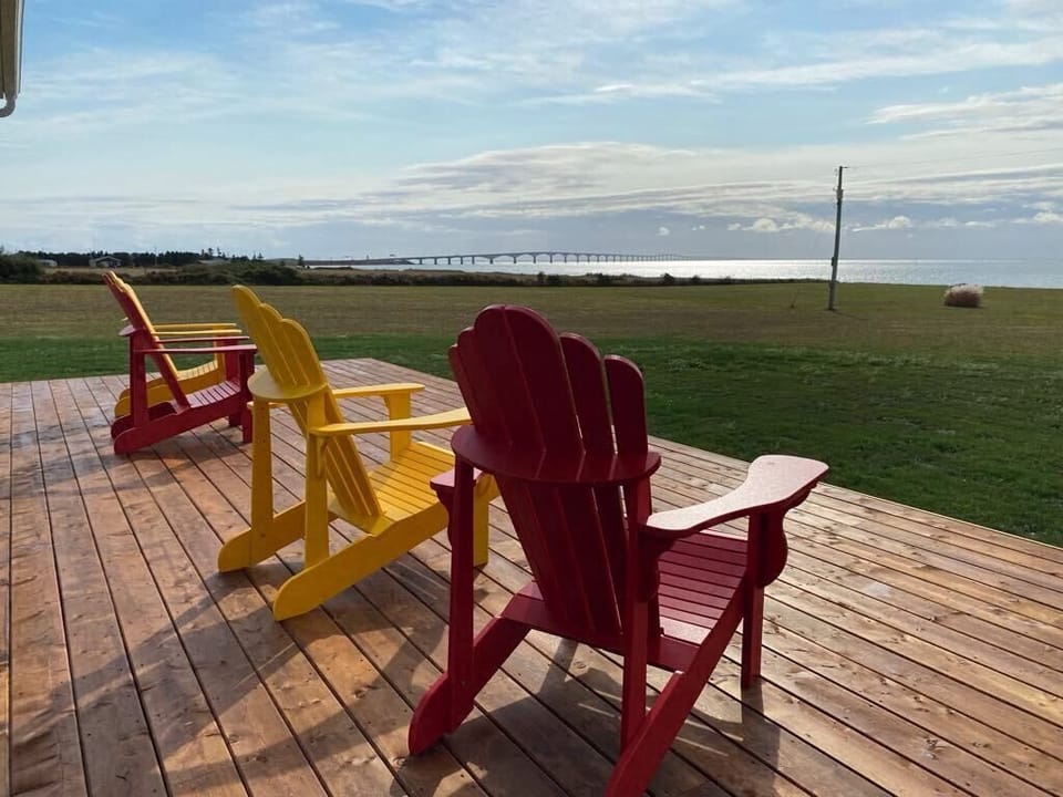 Relax on the deck enjoying the views