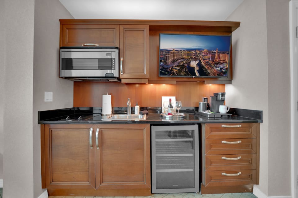 Elegant dining area for in-room meals and snacks.