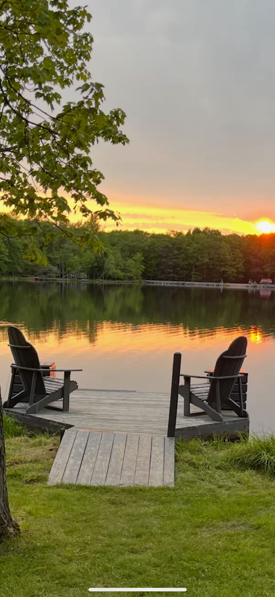 Sunset views on the private dock. Plenty of fish caught right from the dock.