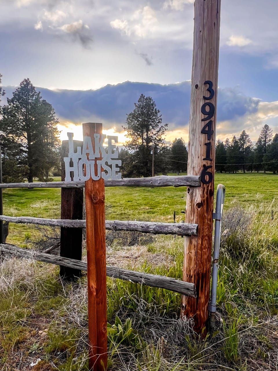 Front gate , the lake house
