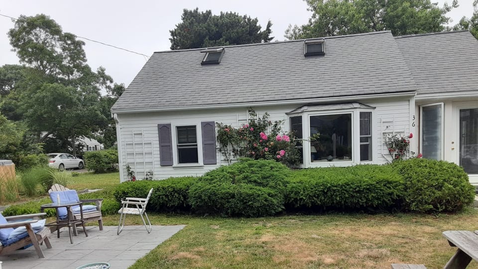 Rose covered beach cottage