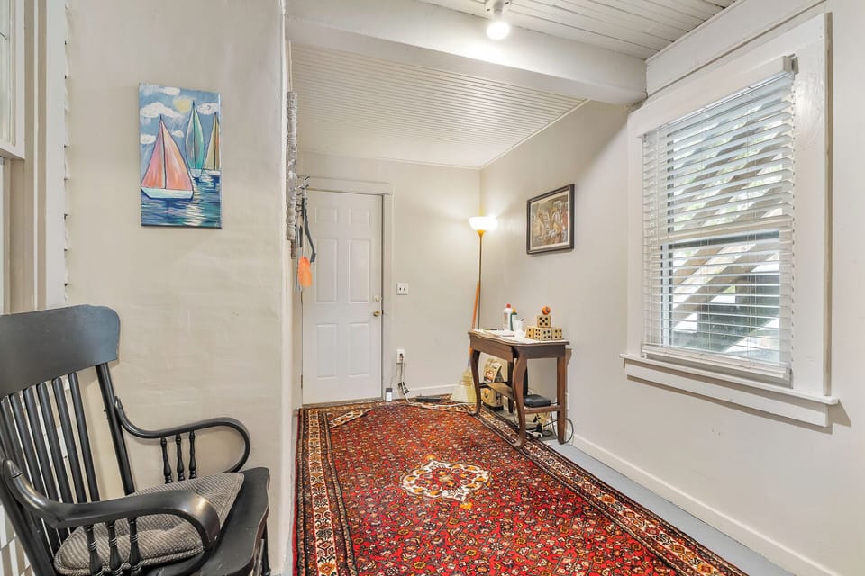 Back hall leads to spacious back yard