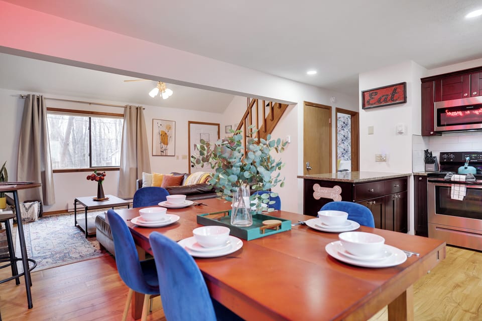 Dining area overlooking the living room