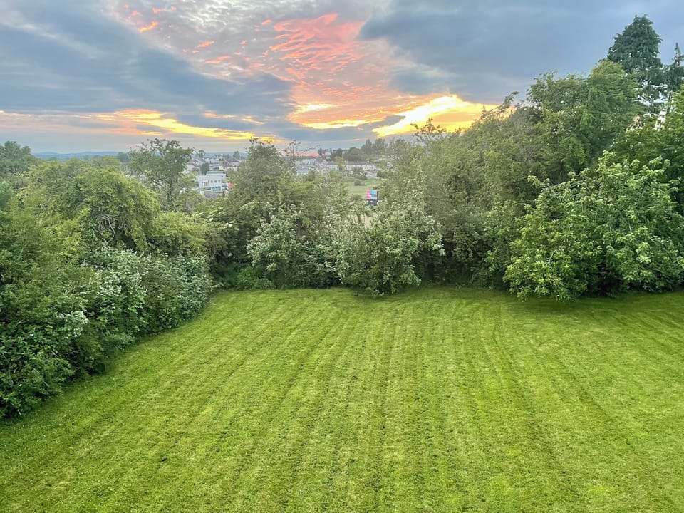 Enclosed private rear garden with full view of the beautiful evening sunsets