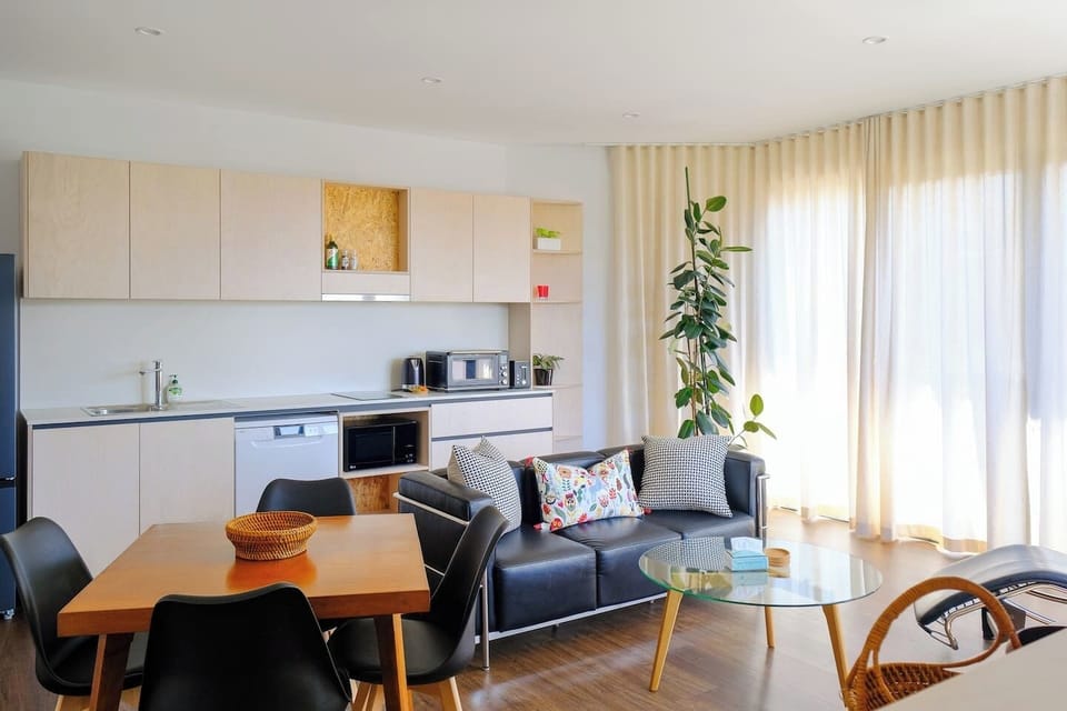 Sher curtains filter light and ensure privacy while enjoying the living area.