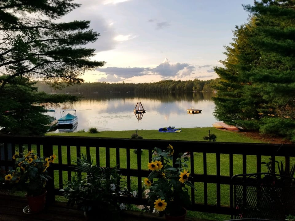 Peace and calm absorbed while relaxing on our deck.