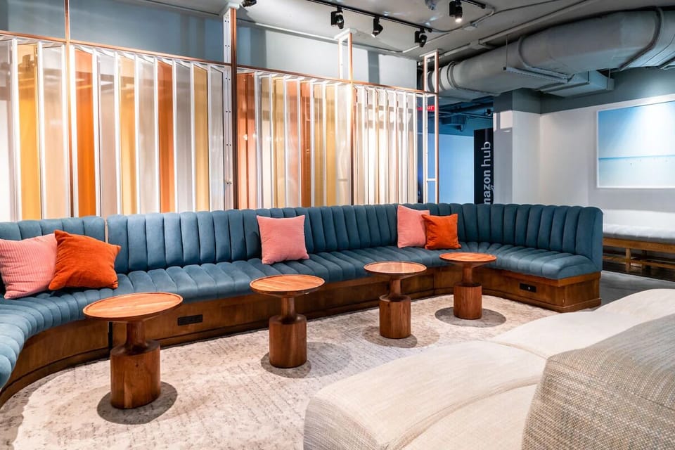 Stretch out on the oversized sectional for effortless group hangouts.