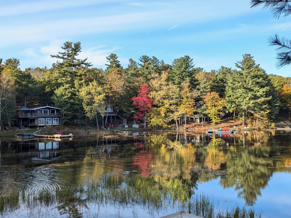 The view from the deck in early fall 
