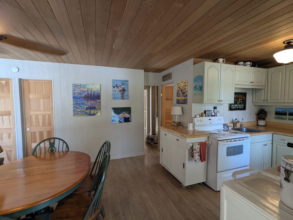 Open concept kitchen and dining area