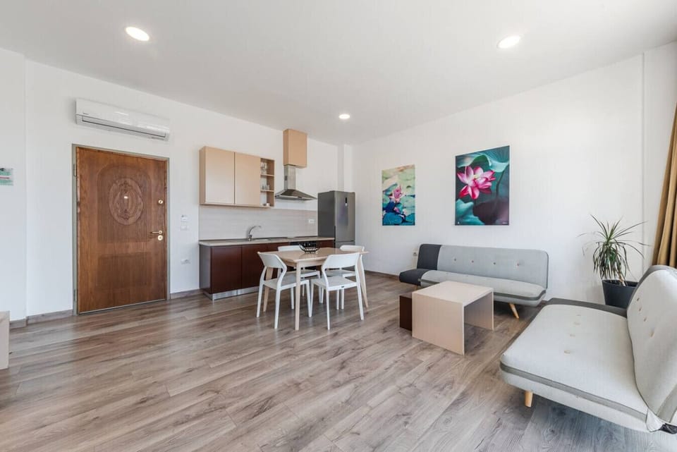 Living room and dining area