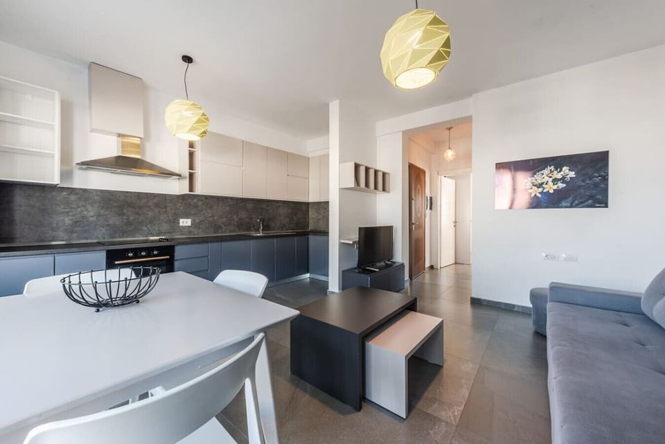 Living room and dining area