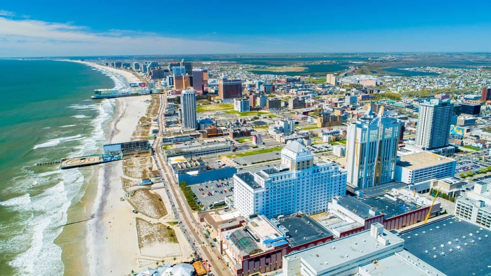 Breathtaking Aerial Views of AC Beach and Boardwalk!