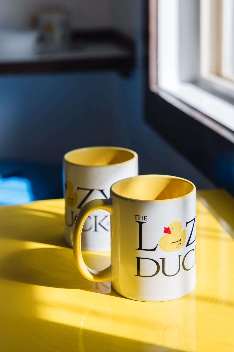 Lazy Duck logo mugs