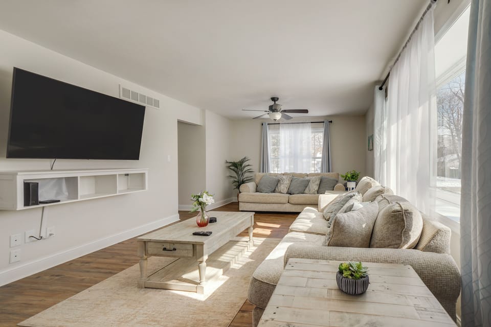 Lake Geneva Vacation Rental | 3BR | 4BA | 2,600 Sq Ft | Stairs Required