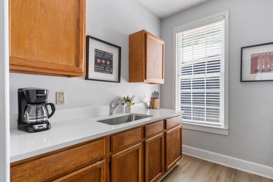 A cozy corner for morning brews, and late-night snacks.