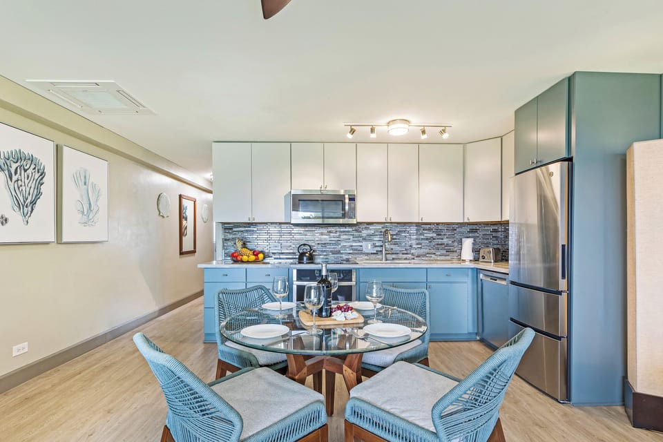 Share memorable meals in this airy dining area, filled with natural light and island energy.