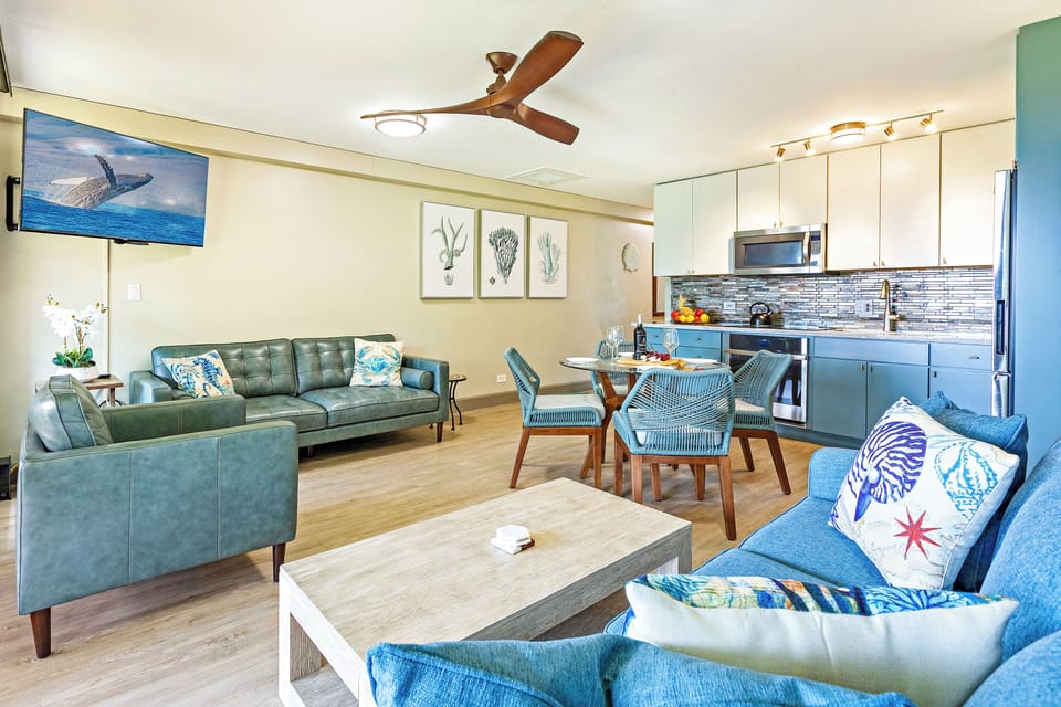 Unwind in paradise – spacious living room perfect for lounging after a beach day.