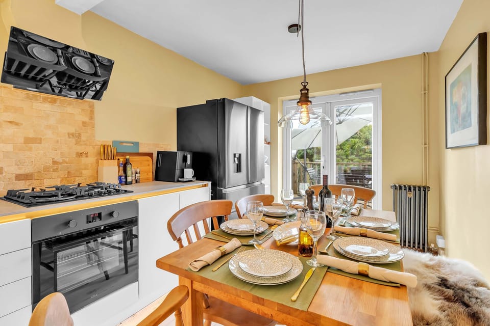 Fully equipped kitchen with modern appliances