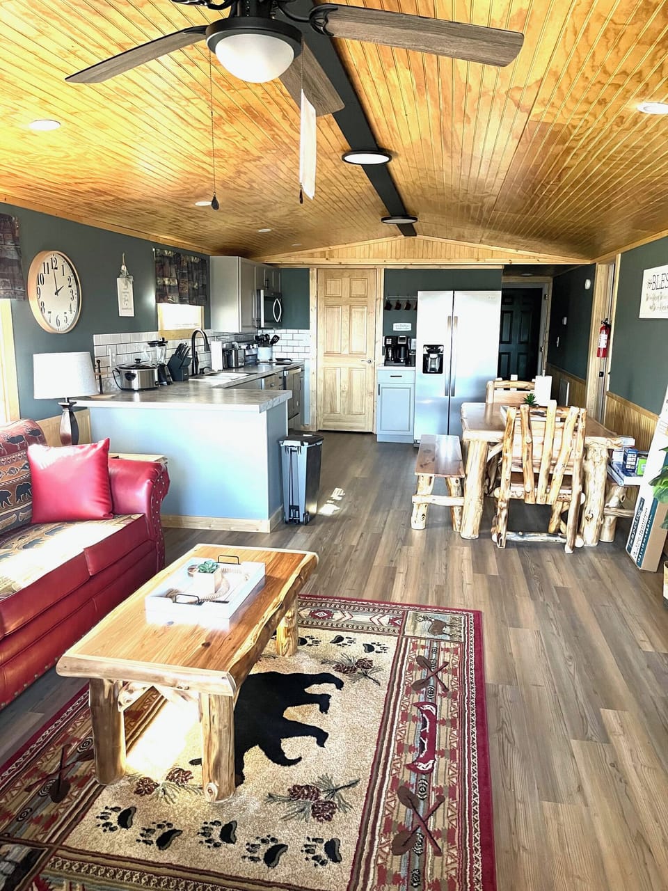 Caver Cabin's cozy living area