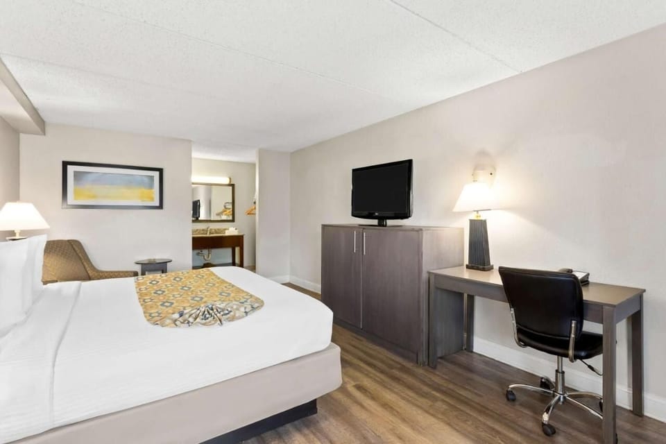 Catch up on emails, then relax with in-room entertainment.